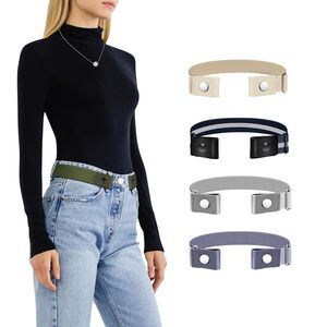 2651 Belts For Women/men Buckle Free Elastic Belt Invisible No Stretch